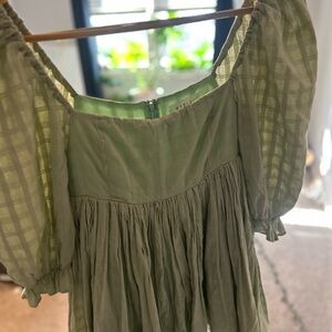 Mable Light Green Dress Babydoll Dress